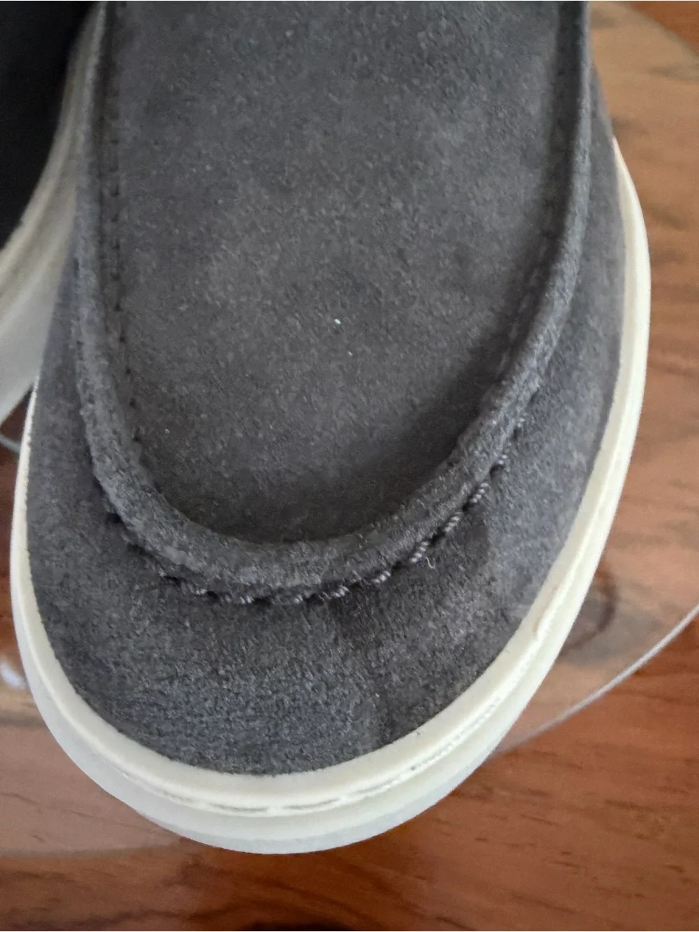 Massimo Dutti Grey Split Suede Leather Loafers - Size US 9